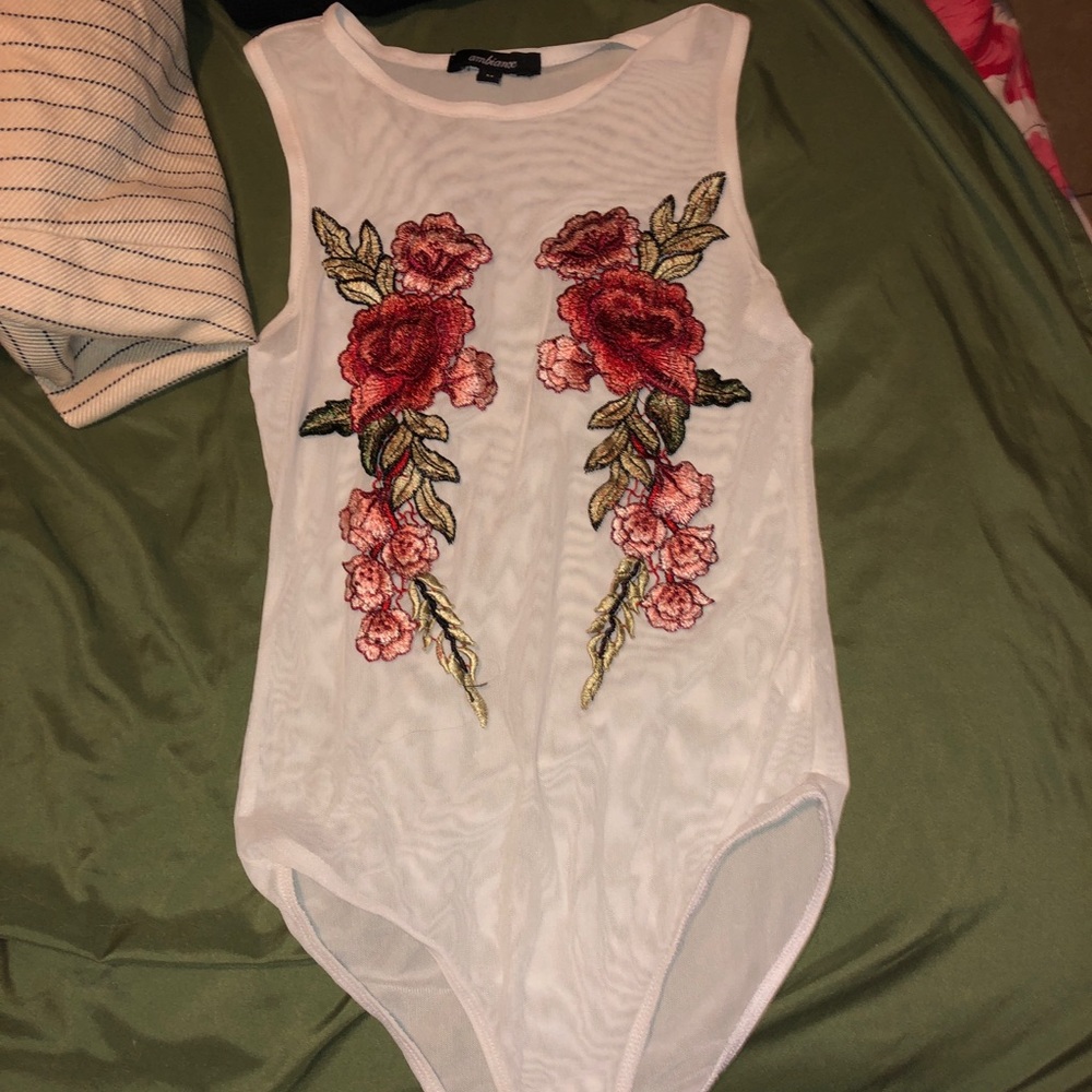 Sheer white bodysuit